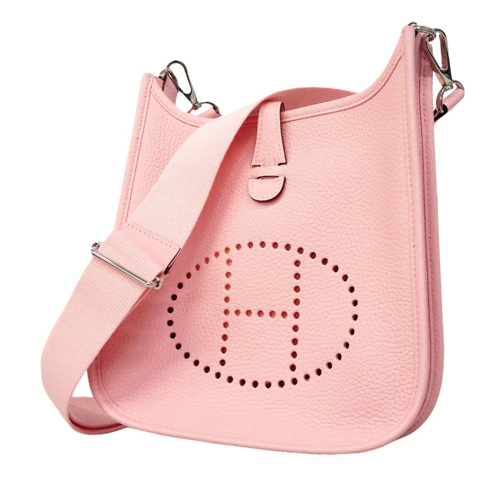 Hermes Evelyne 23 Shoulder Bag, Taurillon Clemence Leather, Rose Sakura, K St...